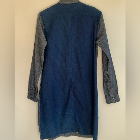 COURSHOP  Unique long lightweight jacket . Blue and grey Cotton.Size :S - Picture 3 of 8